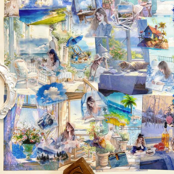 Seaside Holiday Journal Ephemera Mystery Kit 45PCS
