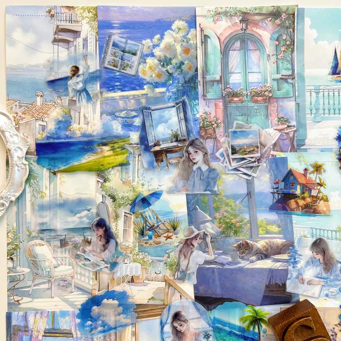 Seaside Holiday Journal Ephemera Mystery Kit 45PCS