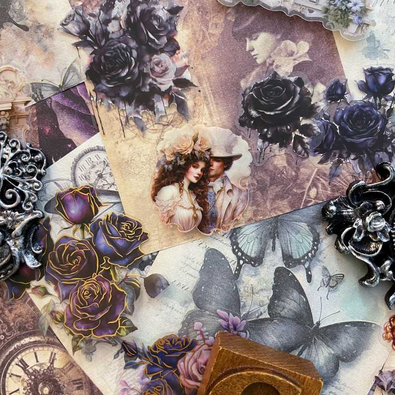 Shadowy Rose Ephemera Mystery Kit 65PCS