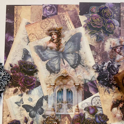 Shadowy Rose Ephemera Mystery Kit 65PCS