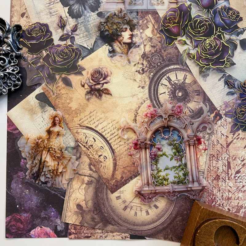 Shadowy Rose Ephemera Mystery Kit 65PCS