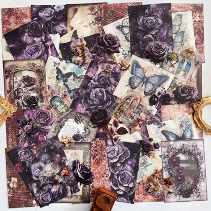 Shadowy Rose Ephemera Mystery Kit 65PCS