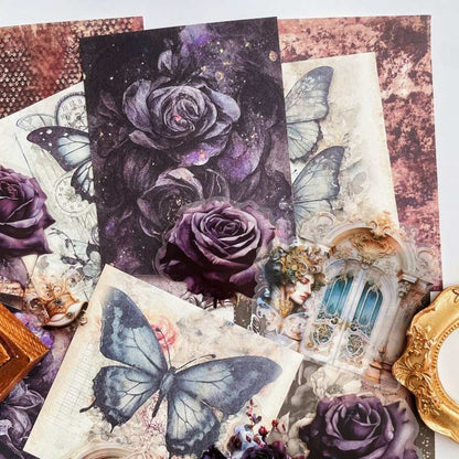 Shadowy Rose Ephemera Mystery Kit 65PCS
