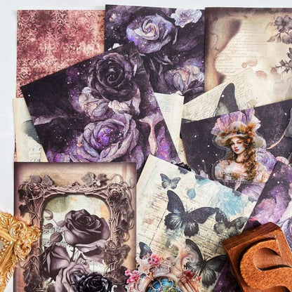 Shadowy Rose Ephemera Mystery Kit 65PCS