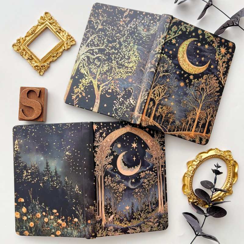 Starlit Silence Illustrated Notebook
