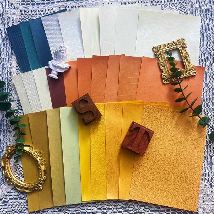 Warm Shimmer Pearlescent Textured Papers