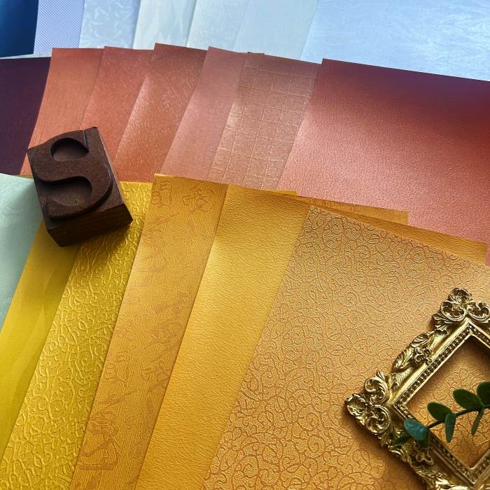 Warm Shimmer Pearlescent Textured Papers