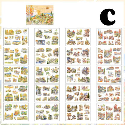 Four Times Scenery Sticker Book 20Sheets