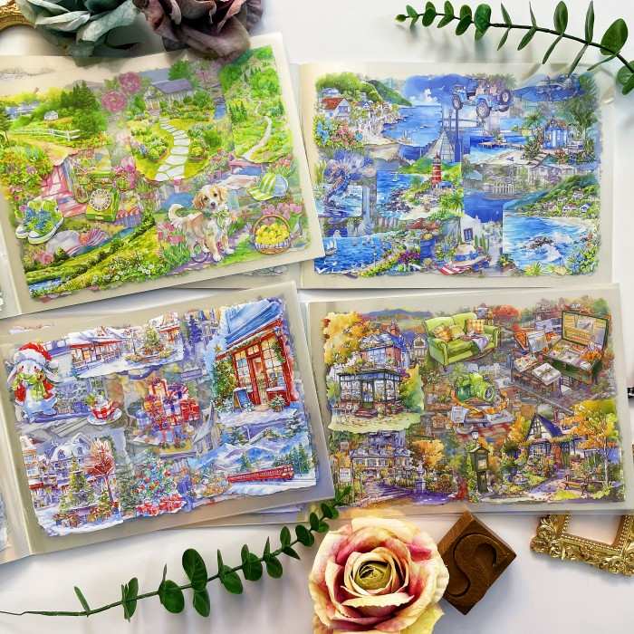 Four Times Scenery Sticker Book 20Sheets
