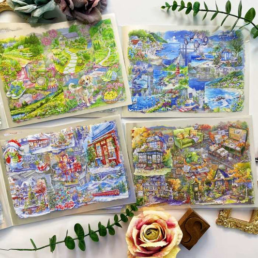 Four Times Scenery Sticker Book 20Sheets