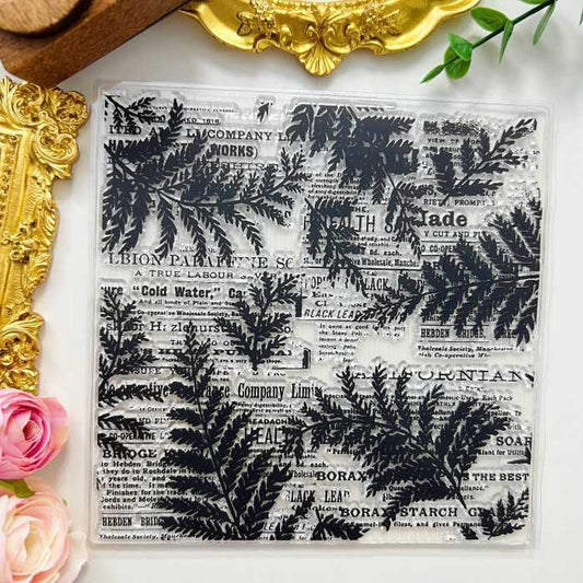 Green Script Clear Stamp