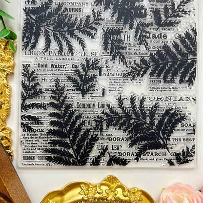 Green Script Clear Stamp
