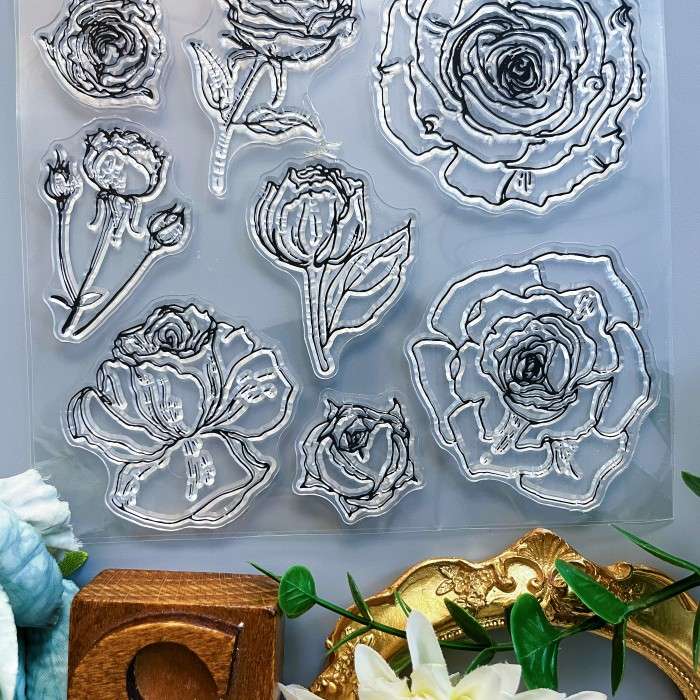 Sketch Rose Clear Stamp