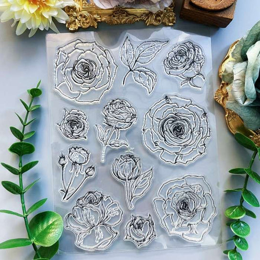 Sketch Rose Clear Stamp