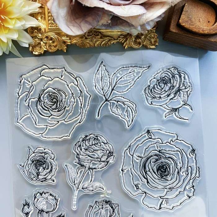 Sketch Rose Clear Stamp