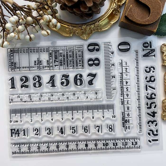Number Line Clear Stamp