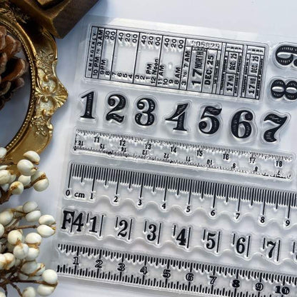 Number Line Clear Stamp