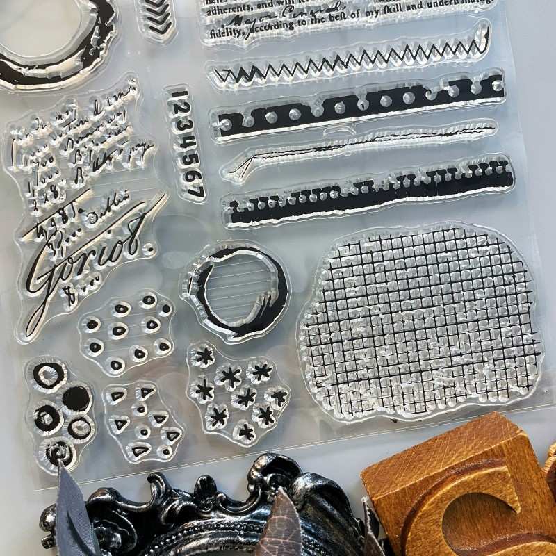 Script Texture Clear Stamp