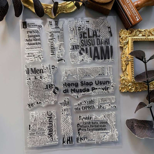 Old Headlines Clear Stamp