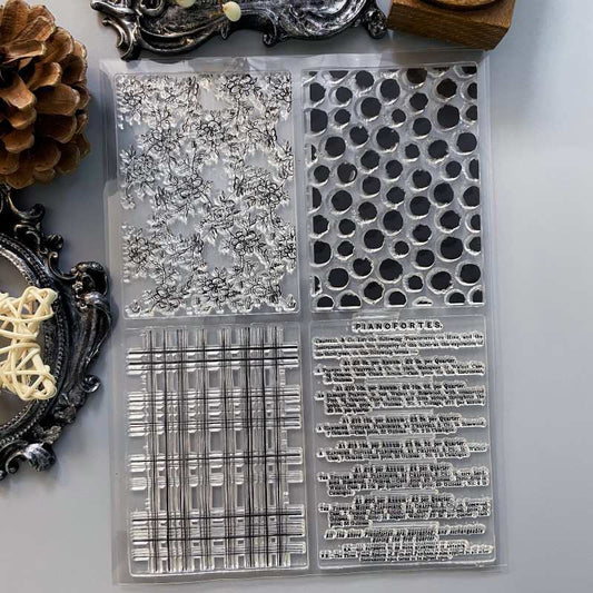 Grid Manuscript Clear Stamp