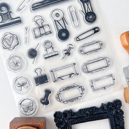 Stationery Pins Clear Stamp