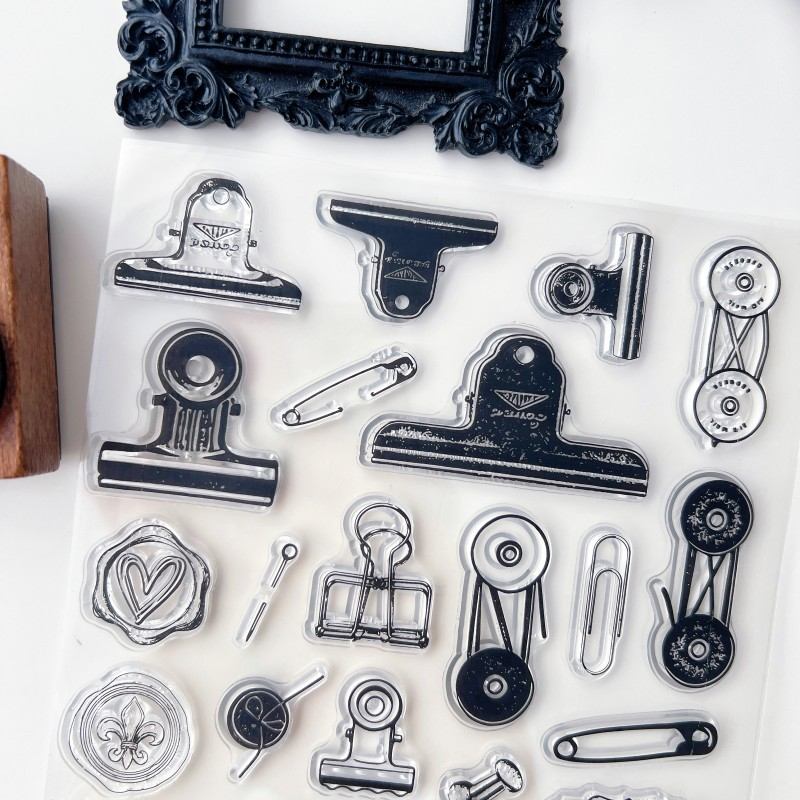 Stationery Pins Clear Stamp