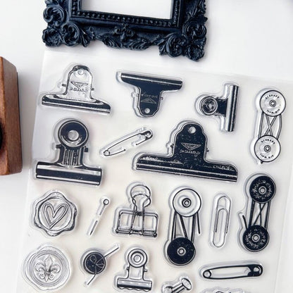 Stationery Pins Clear Stamp