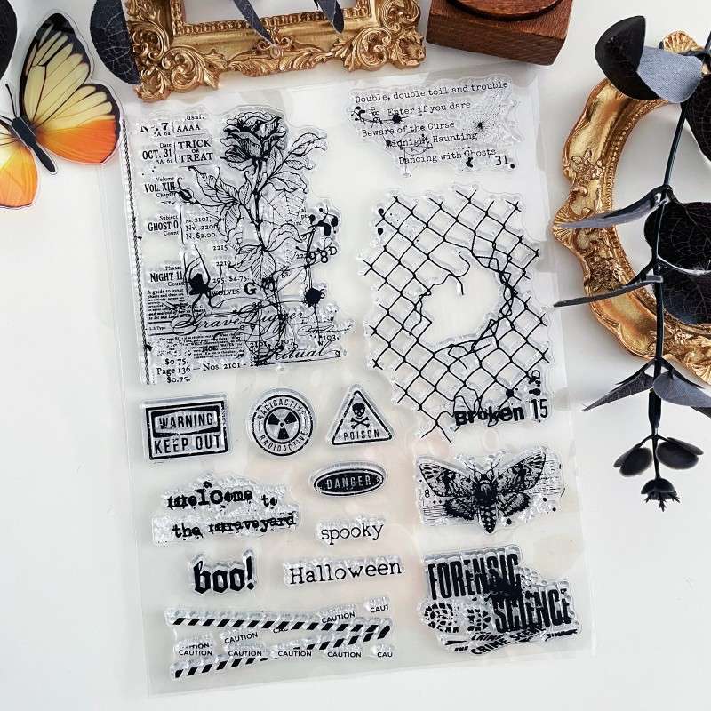 Haunted Warning Clear Stamp