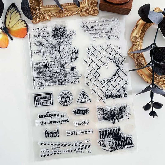Haunted Warning Clear Stamp
