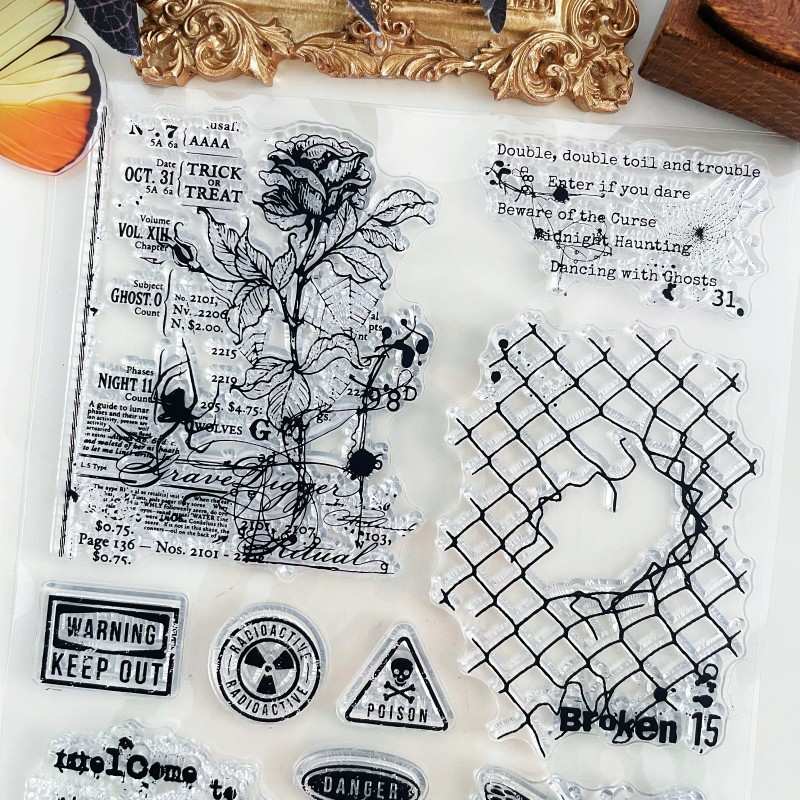 Haunted Warning Clear Stamp