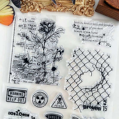 Haunted Warning Clear Stamp