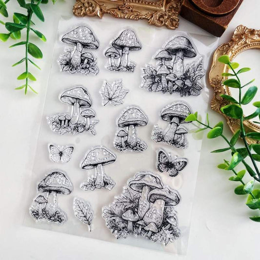 Fern Mushroom Clear Stamp