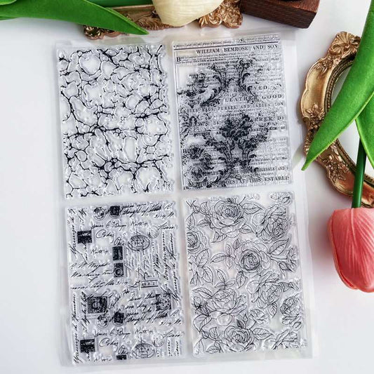 News Floral Clear Stamp