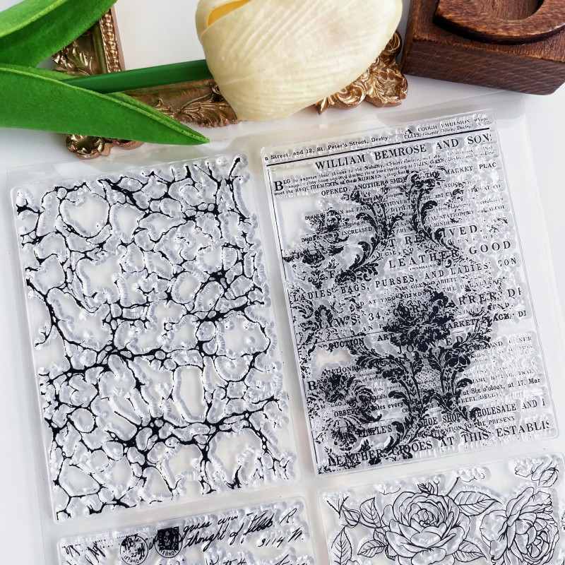 News Floral Clear Stamp