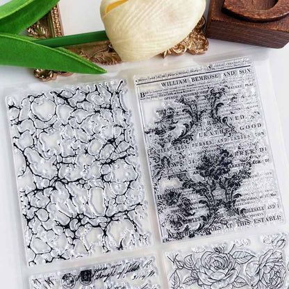 News Floral Clear Stamp
