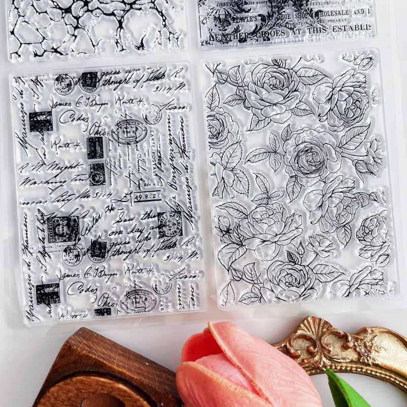 News Floral Clear Stamp