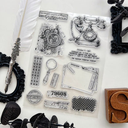 Retro Archive Clear Stamp