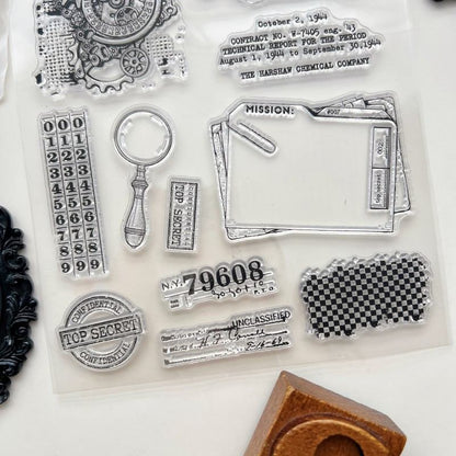 Retro Archive Clear Stamp
