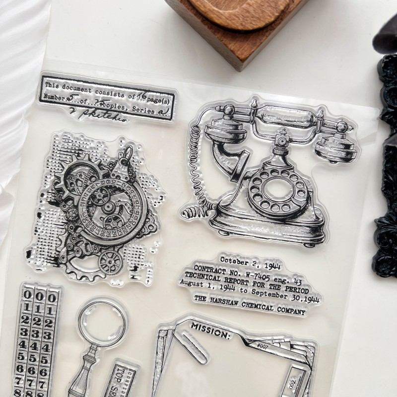 Retro Archive Clear Stamp