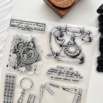 Retro Archive Clear Stamp