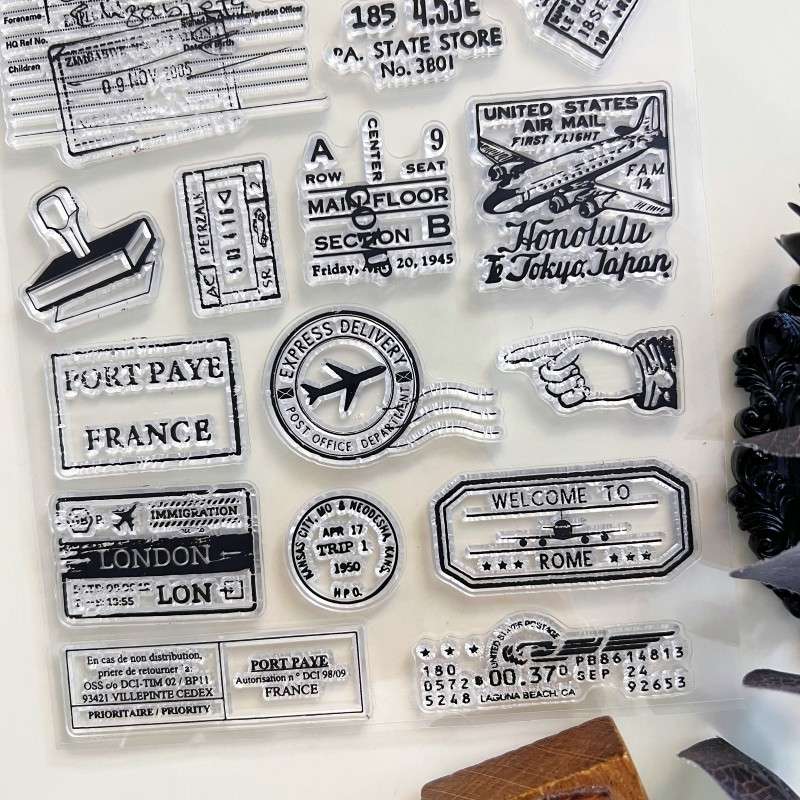 Airline Postmark Clear Stamp