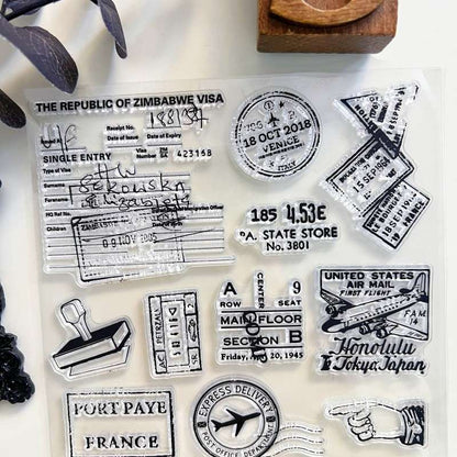 Airline Postmark Clear Stamp