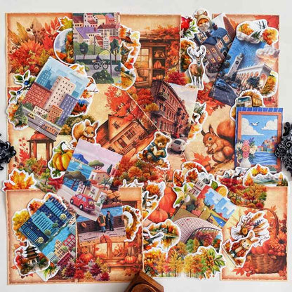 Autumn Journey Ephemera Mystery Kit 60PCS