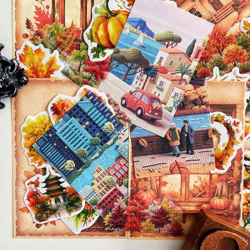 Autumn Journey Ephemera Mystery Kit 60PCS