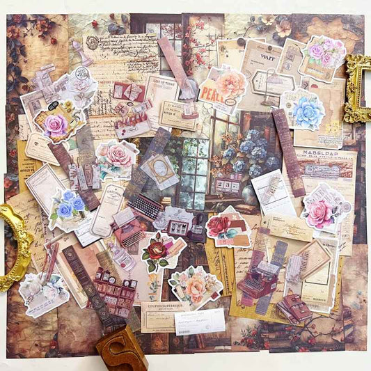 Books And Letters Ephemera Mystery Kit 110PCS