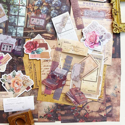 Books And Letters Ephemera Mystery Kit 110PCS