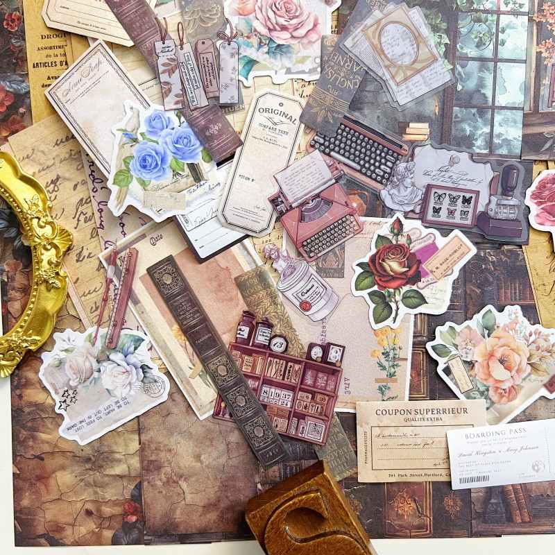 Books And Letters Ephemera Mystery Kit 110PCS