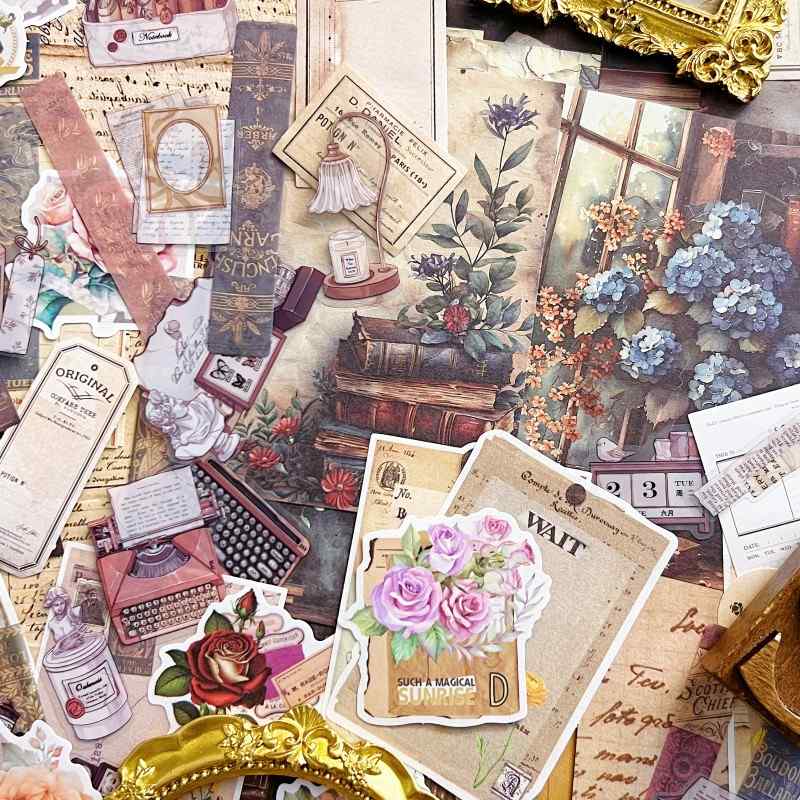 Books And Letters Ephemera Mystery Kit 110PCS