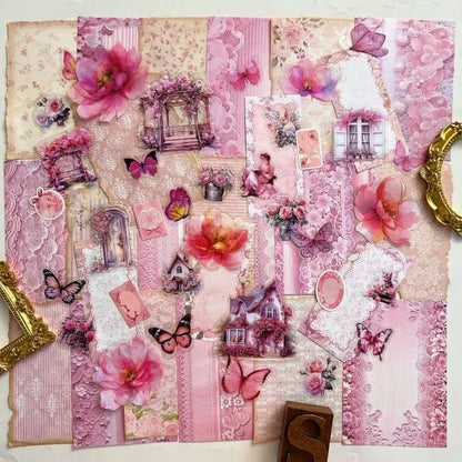 Coral Pink Ephemera Mystery Kit