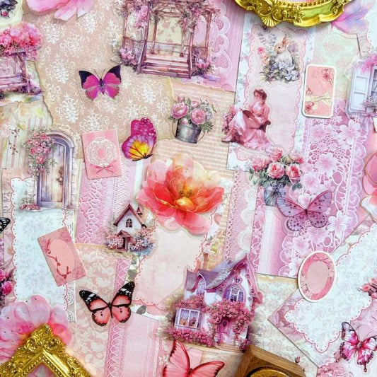 Coral Pink Ephemera Mystery Kit